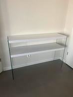 Witte console tafel met glazen zijkanten, Ophalen, 100 tot 150 cm, Glas, Zo goed als nieuw