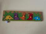 Vintage houten dinosaurus-inlegpuzzel Early Learning Centre, Gebruikt, Ophalen of Verzenden, Van hout, Minder dan 10 stukjes