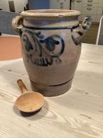 Oude Keulse Pot met Zoutlepel, Antiek en Kunst, Antiek | Keramiek en Aardewerk, Ophalen of Verzenden