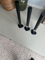 Tafelpoten verstelbaar zwart, Ophalen, Rond, 50 tot 100 cm