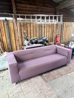 Paarse 2,5-zits bank met hocker - Ideaal voor student!, Huis en Inrichting, Ophalen, Gebruikt, Tweepersoons, 75 tot 100 cm