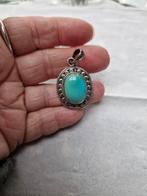 Zilveren Hanger met Turquoise - 925, Overige voorstellingen, Blauw, Ophalen of Verzenden, Zo goed als nieuw