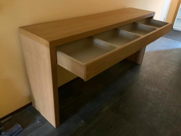 Houten wandtafel met lade, Huis en Inrichting, Tafels | Sidetables, Zo goed als nieuw, 25 tot 50 cm, 150 tot 200 cm, Rechthoekig