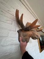 Massief hout eland kop muurhanger decoratie, Antiek en Kunst, Kunst | Beelden en Houtsnijwerken, Ophalen