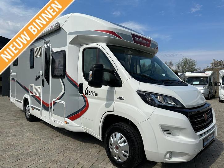 Challenger Graphite 387GA Enkele Bedden Hefbed 2016 Airco, Caravans en Kamperen, Campers, Bedrijf, tot en met 5, Half-integraal