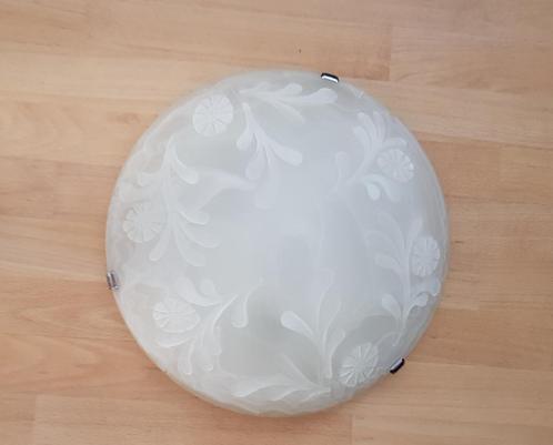 Plafonniere 42 cm diameter Hoog 10 cm glas 230 volt, Huis en Inrichting, Lampen | Plafondlampen, Zo goed als nieuw, Glas, Ophalen of Verzenden