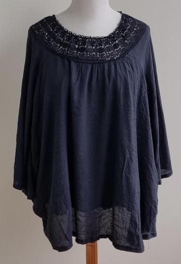 Zhenzi zwarte blouse met kant mt. 50/52 (L) beschikbaar voor biedingen