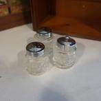 Menage cruet set peper zout mosterd origineel 3 potjes, Ophalen of Verzenden