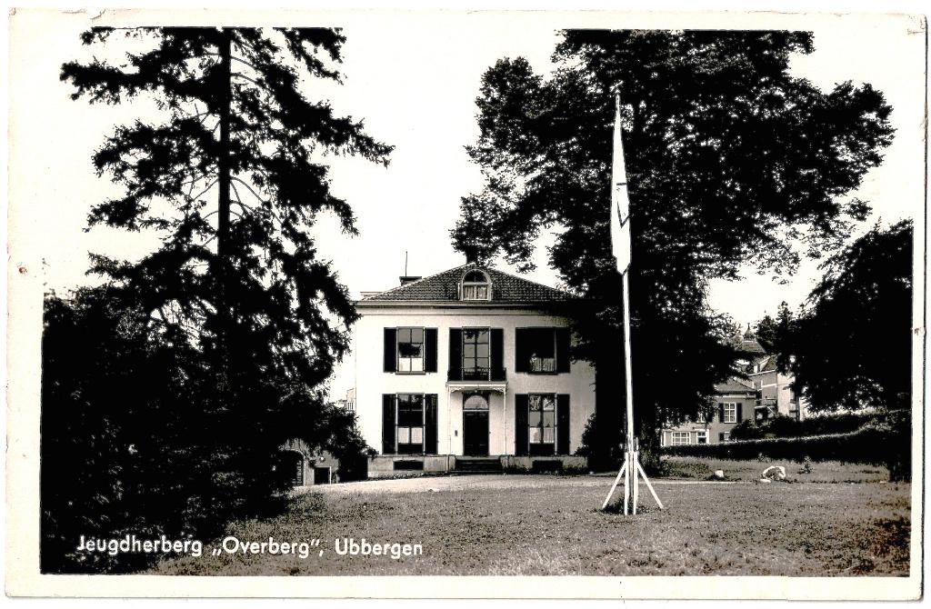Ubbergen Gld, Jeugdherberg Overberg, gelopen 1942, Verzamelen, Ansichtkaarten | Nederland, Verzenden, 1940 tot 1960, Gelopen, Gelderland