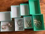 Zilveren sieraden ketting en 2 paar oorbellen, Ophalen of Verzenden, Zo goed als nieuw