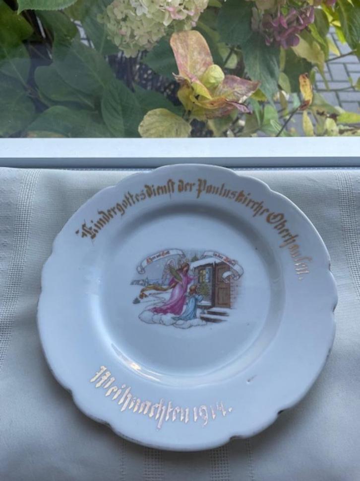 Antiek bord Weihnachten 1914 Pauliskirche Oberhausen, Antiek en Kunst, Antiek | Wandborden en Tegels, Ophalen of Verzenden