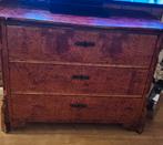 Antieke ladenkast, commode met wortelhoutpatroon, Ophalen