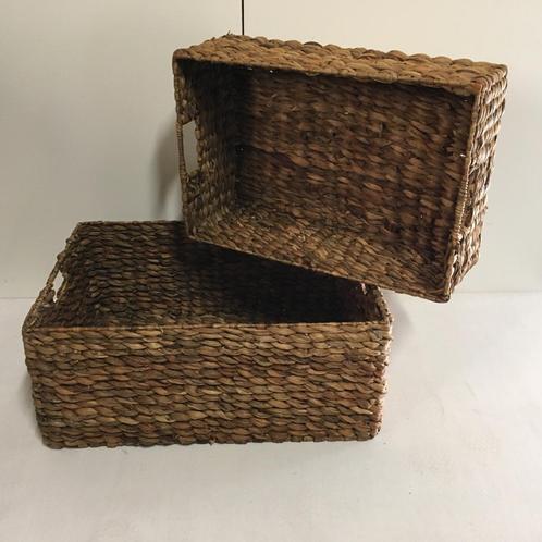 Set van 2 manden – waterhyacint - handgemaakt - TTM Wonen, Huis en Inrichting, Woonaccessoires | Schalen en Manden, Nieuw, Mand