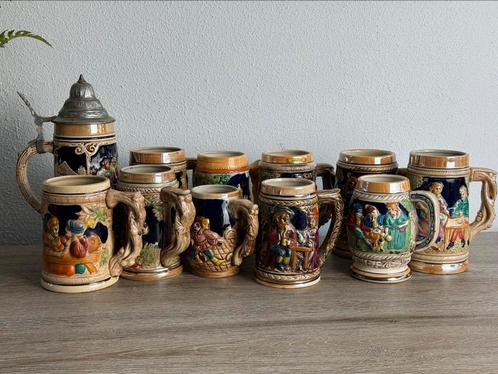 11X  Diverse Duitse bierpullen van aardewerk, Antiek en Kunst, Antiek | Keramiek en Aardewerk, Ophalen
