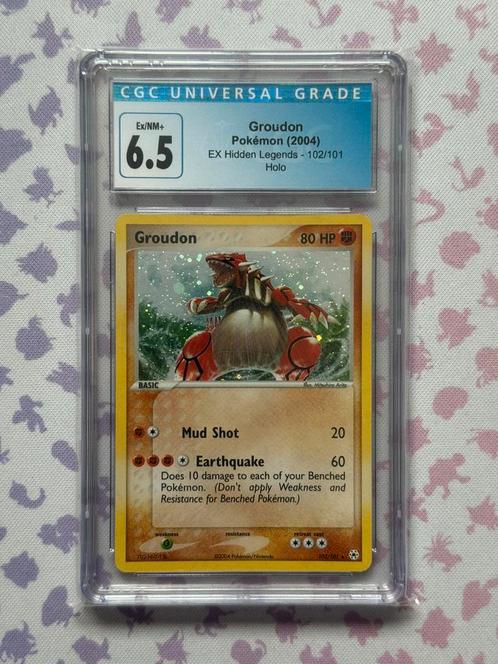 Pokémon EX Hidden Legends Groudon Holo 102 CGC 6.5 EX/NM+, Hobby en Vrije tijd, Verzamelkaartspellen | Pokémon, Nieuw, Losse kaart