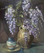 Gerard Wiegman  (1875-1964)-Stilleven met seringen in vaas, Antiek en Kunst, Ophalen of Verzenden