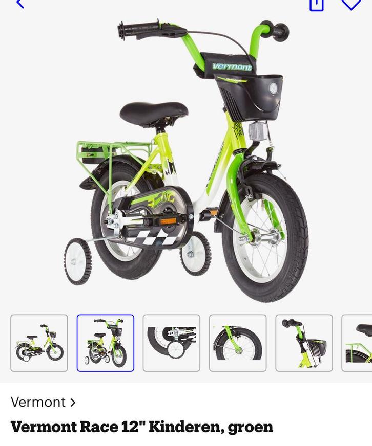 Kinderfiets Vermont Race 12 inch nieuw in de verpakking, Fietsen en Brommers, Fietsen | Vouwfietsen, Zo goed als nieuw, Ophalen of Verzenden