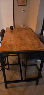 Eetkamertafel bartafel met leenbakker stoelen  140x80x110, Huis en Inrichting, Complete eetkamers, Ophalen, Gebruikt, 4 tot 6 stoelen