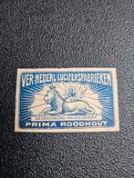 Luciferetiket - Ver. Nederl. Lucifersfabrieken blauw, Ophalen of Verzenden, Gebruikt