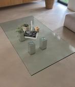 Strakke glazen salontafel – zeer zwaar en luxe uitstraling, Huis en Inrichting, Tafels | Salontafels, Ophalen, 50 tot 100 cm, 150 tot 200 cm