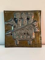 Brutalist vintage glas ridders ruiters, Huis en Inrichting, Woonaccessoires | Schilderijen, Tekeningen en Foto's, Ophalen of Verzenden