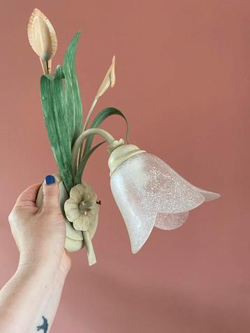 Vintage Italiaans Wandlampje Bloem Design beschikbaar voor biedingen
