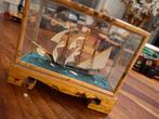 Scheepsmodel in Vitrine - Drie Master, Hobby en Vrije tijd, Modelbouw | Boten en Schepen, Ophalen of Verzenden