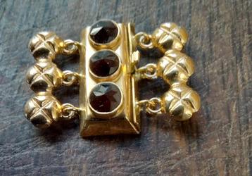 14 Krt Gouden Slot Granaten Collier - Nieuw beschikbaar voor biedingen