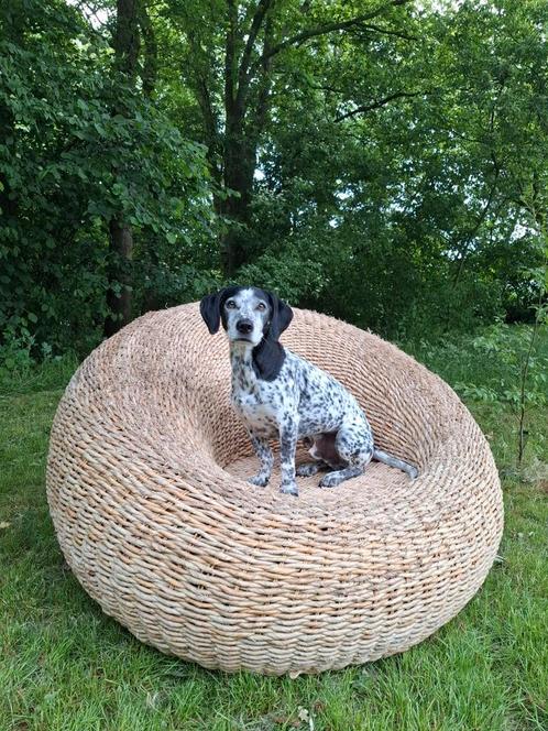 Vintage Bird Nest Stoel - Isamu Kenmochi Stijl, Huis en Inrichting, Fauteuils, Gebruikt, Riet of Rotan, 100 tot 125 cm, 100 tot 125 cm