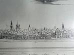 Maastricht - Tekening -gezicht op maastricht, Antiek en Kunst, Kunst | Tekeningen en Foto's, Ophalen