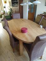 6 eetkamerstoelen, Ophalen, Gebruikt, Leer, Vier