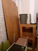 Massief houten eettafel, Ophalen, Gebruikt, 50 tot 100 cm, 150 tot 200 cm