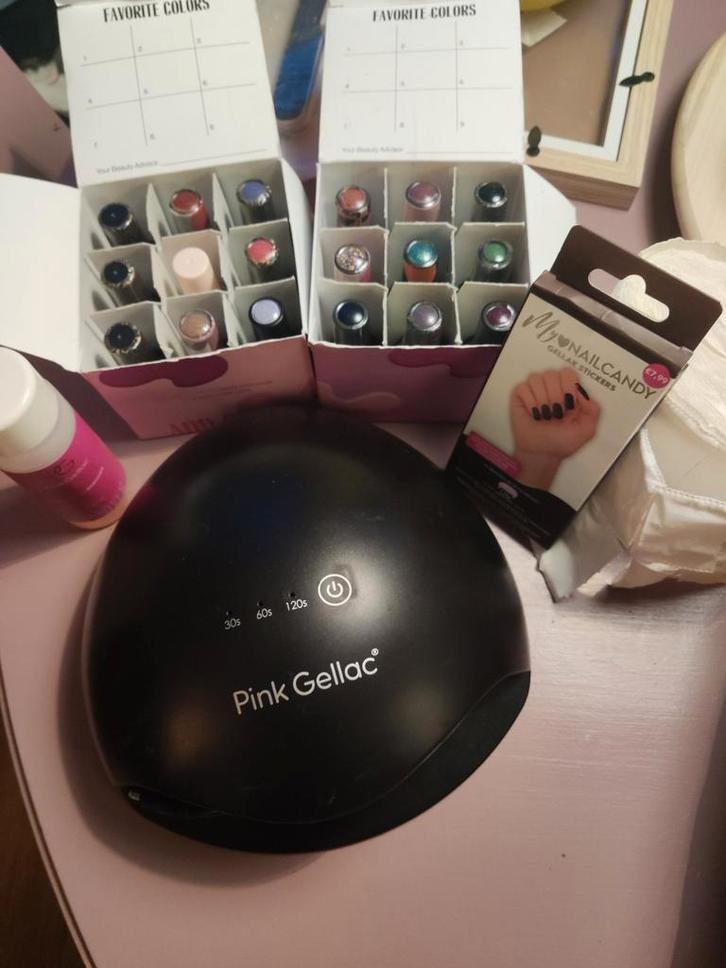Pink Gellac Set incl. Lamp & Meer, Sieraden, Tassen en Uiterlijk, Uiterlijk | Cosmetica en Make-up, Gebruikt, Make-up, Handen en Nagels