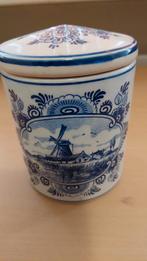 Delfts blauwe stroopwafelpot en 3 bierpullen, Ophalen