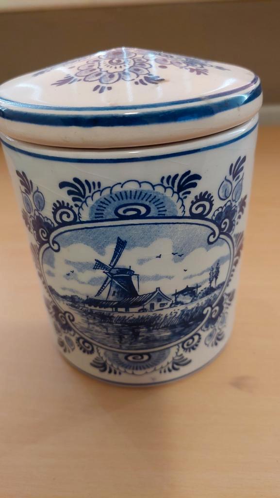 Delfts blauwe stroopwafelpot en 3 bierpullen, Antiek en Kunst, Antiek | Keramiek en Aardewerk, Ophalen
