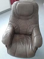 PRACHTIG BRUIN LEREN DRAAI RELAX FAUTEUIL, Huis en Inrichting, Fauteuils, Ophalen, Zo goed als nieuw, Leer
