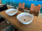Te koop 2 stuks mat witte waskommen, Ophalen, Zo goed als nieuw, Steen, Wastafel