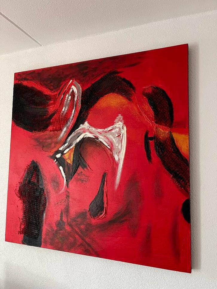 Cobra art company met certificaat 120x120 cm, Antiek en Kunst, Kunst | Schilderijen | Abstract, Ophalen