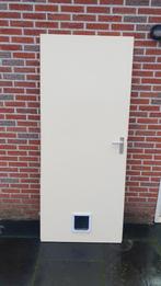 Opdekdeur met kattenluik, Doe-het-zelf en Verbouw, Deuren en Horren, Ophalen, Zo goed als nieuw, Binnendeur, 200 tot 215 cm