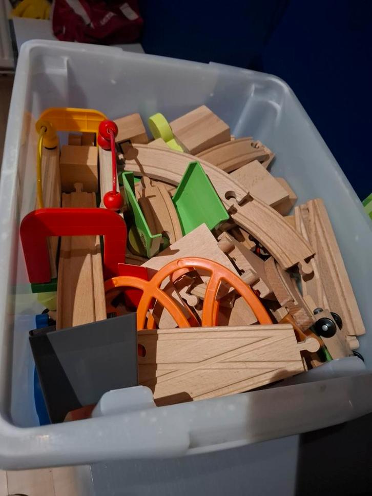 Ikea Houten Treinbaan - Grote Bak Vol!, Kinderen en Baby's, Speelgoed | Overig, Gebruikt, Jongen of Meisje, Ophalen