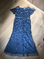 Galajurk met voile en glitter, Kleding | Dames, Galajurk, Blauw, Maat 42/44 (L), Ophalen of Verzenden