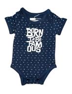 Romper born to be famous 50, Kinderen en Baby's, Babykleding | Maat 50, Ophalen of Verzenden, Nieuw, Jongetje, Nacht- of Onderkleding