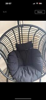 Zwarte Eistoel met Kussen, Huis en Inrichting, Stoelen, Ophalen, Zwart, Nieuw, Riet of Rotan