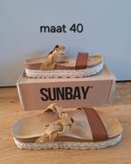 Sunbay bruin sandalen slippers klompen leer maat 40, Nieuw, Sandalen of Muiltjes, Sunbay, Ophalen of Verzenden