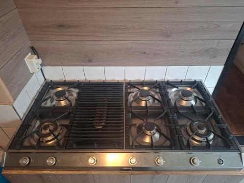 BORETTI 120cm met grill en bakplaat, Witgoed en Apparatuur, Kookplaten, Zo goed als nieuw, Inbouw, Gas, 5 kookzones of meer, Ophalen