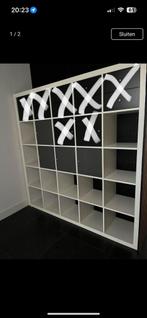 IKEA Kallax Kast 182x182 met 4 grijze Deuren, Kunststof, Gebruikt, 150 tot 200 cm, Ophalen of Verzenden