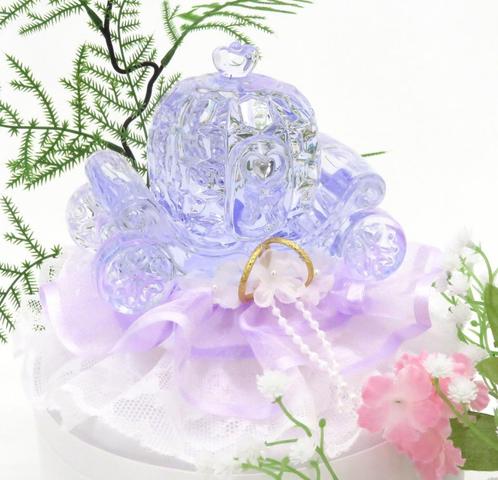 Prachtige lila kristal koets als taarttopper., Hobby en Vrije tijd, Feestartikelen, Nieuw, Versiering, Geboorte of Huwelijk, Ophalen of Verzenden