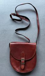 Vintage lederen tasje bruin 21 cm hoog 18 cm breed, Ophalen of Verzenden, Gebruikt, Bruin, Leer