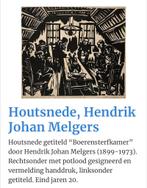 Houtsnede Hendrik Johan Melgers, Antiek en Kunst, Kunst | Schilderijen | Klassiek, Ophalen of Verzenden