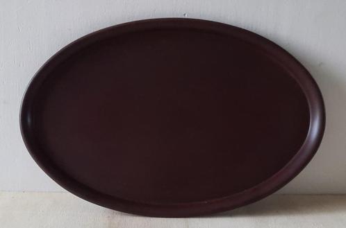 Vintage ovaal bruin bakelieten dienblad, Huis en Inrichting, Woonaccessoires | Dienbladen, Gebruikt, Kunststof, Ovaal, Ophalen of Verzenden